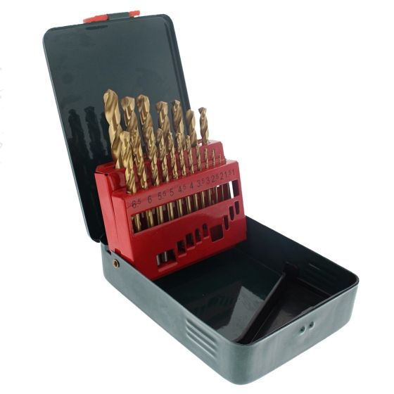Drill Bit Set 19 Piece HSS-Tin for Metabo Metal Drilling