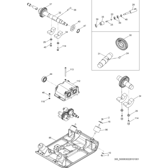 Shaft Assembly for Wacker MPU29A