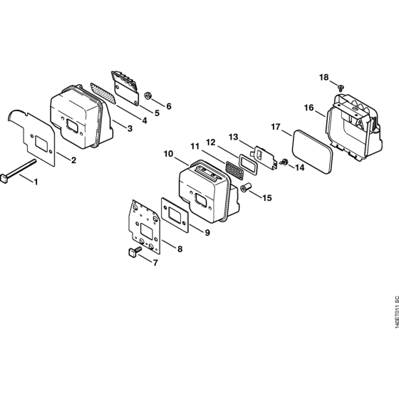 Muffler Assembly for Stihl 018