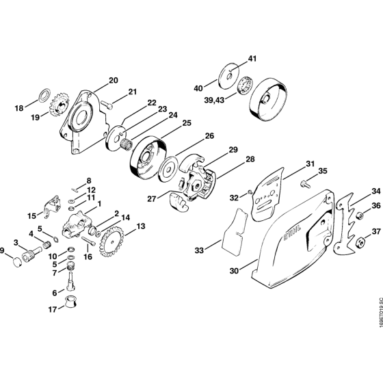 Oil Pump & Clutch for Stihl 032