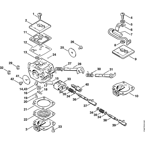 Carburetor for Stihl 036
