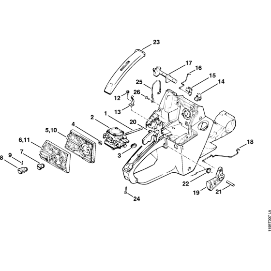 Air filter Assembly for Stihl 042AV Gasoline Chainsaws