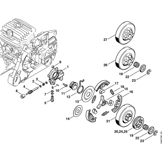 Oil Pump & Clutch for Stihl 046