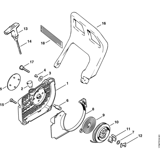 Rewind Starter for Stihl MS340