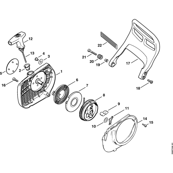 Rewind Starter & Hand Guard