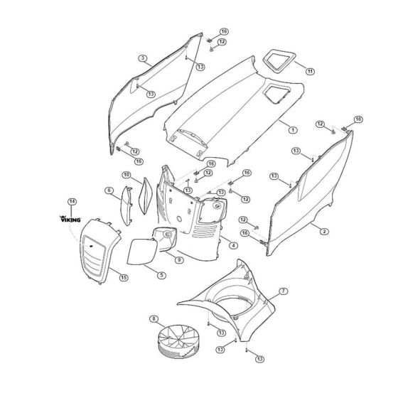 Engine Hood for Stihl/Viking Mowers