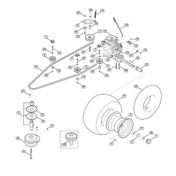 Gearbox, Rear Wheel, Blade Clutch