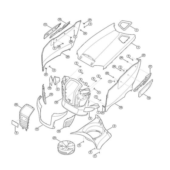 Engine Hood for Stihl/Viking Mowers