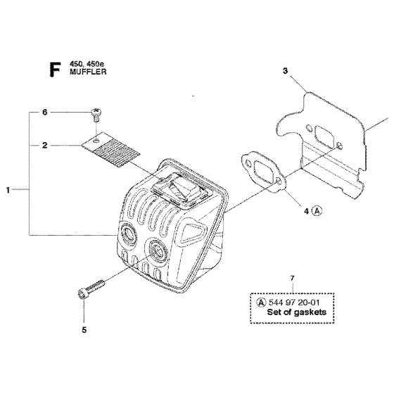 Muffler Assembly for Husqvarna 450e