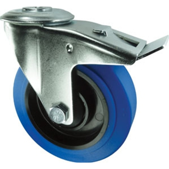Rubber Tyre Braked Swivel Castor