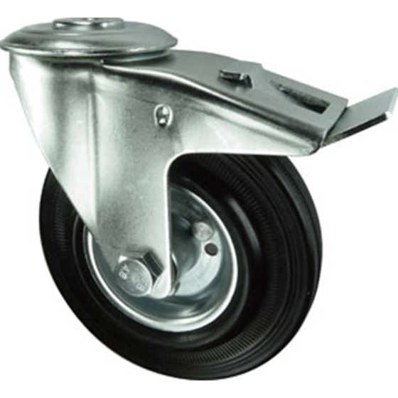 Cushion Rubber Braked Castor