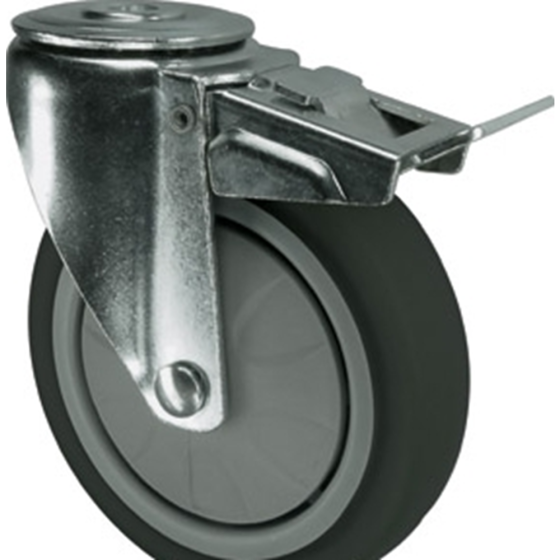 Rubber Braked Swivel Castor