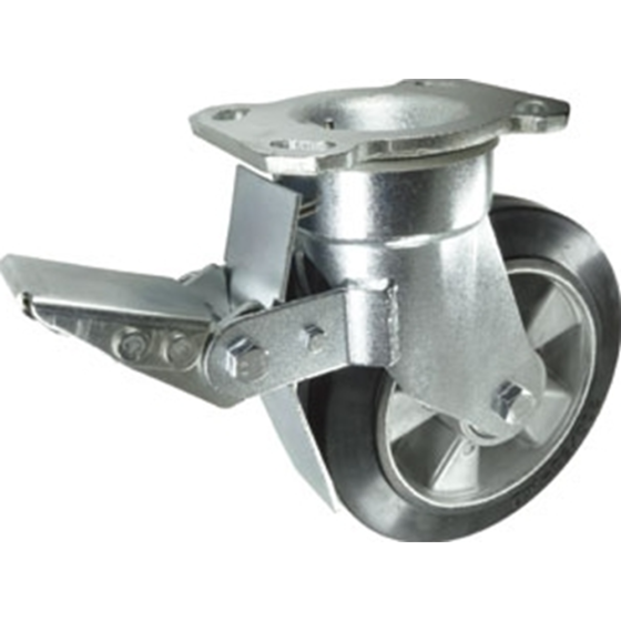 Rubber Tyre Braked Castor