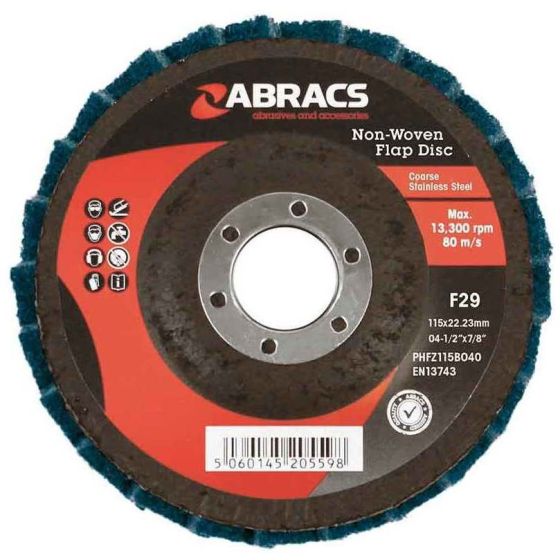 Polrico Non Woven Flap Disc 115mm x 22mm - Medium (Maroon)