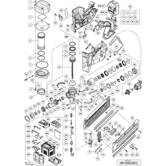 Main Assembly for Hikoki Nailer