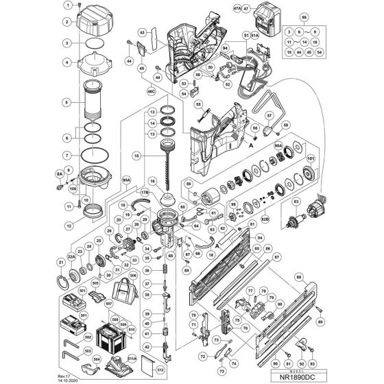 Main Assembly for Hikoki NR1890DC