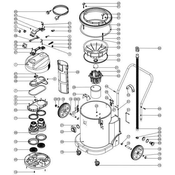 Numatic WVD1800DH Assembly
