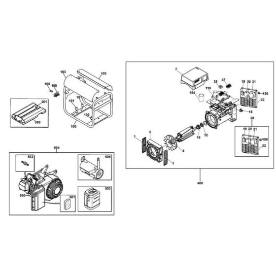 Main Assembly for DeWalt Generator