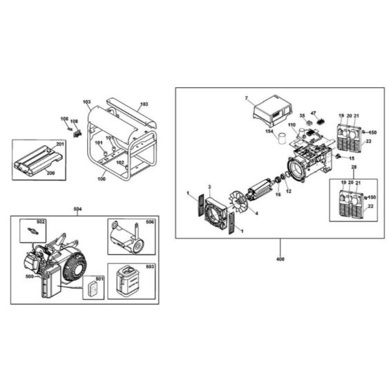 Main Assembly for DeWalt Generator