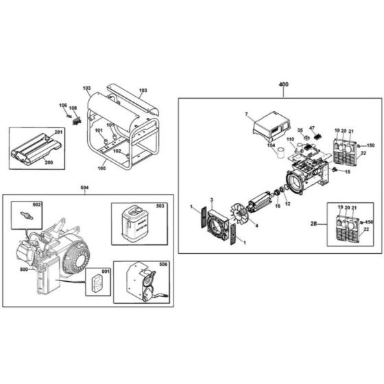 Main Assembly for DeWalt Generator