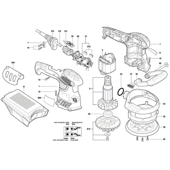 Bosch PEX 400 AE Sander Assembly