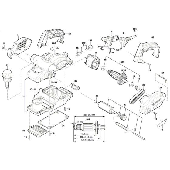 Planer Assembly for Bosch PH0 1500