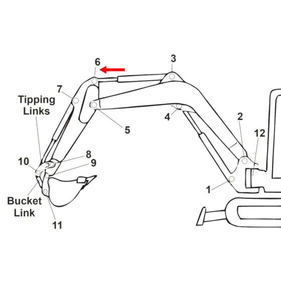 Position 6 for Kubota K008 Alpha Mini Excavator - Replaces 6919 66650