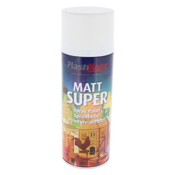 Super Spray Matt White Spray Paint RAL 9016 (400ml)