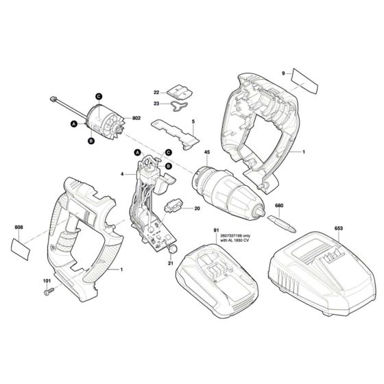Bosch PSB 18 LI-2 Combi Assembly