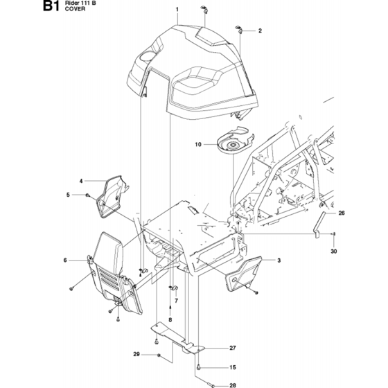 Cover Assembly for R111 B Riders