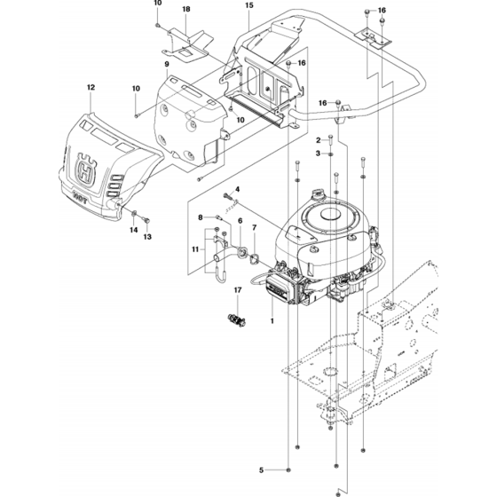 Engine Assembly for Husqvarna R216