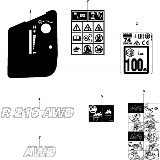 Decals for Husqvarna R216 AWD