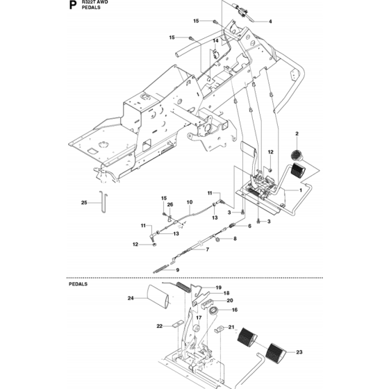 Pedals Assembly for Husqvarna