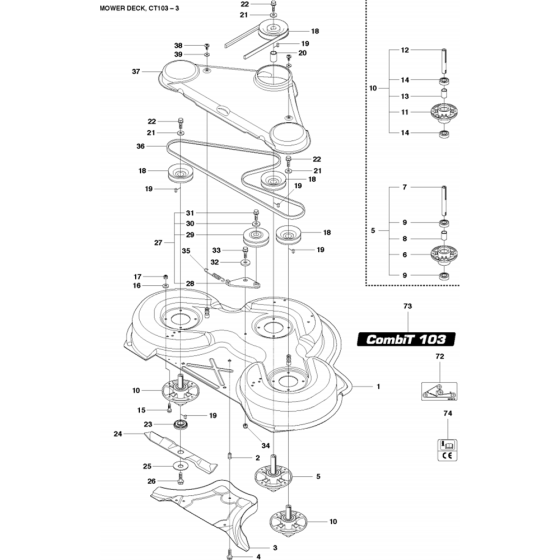 103cm Cutting Deck Assembly