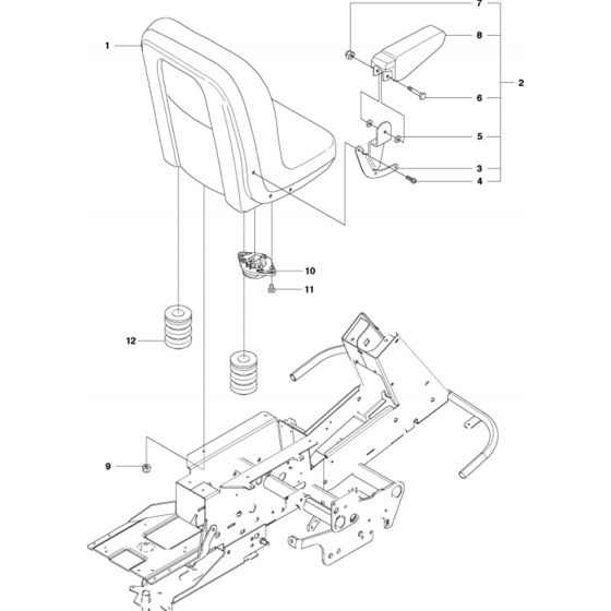 Seat Assembly for Husqvarna R422