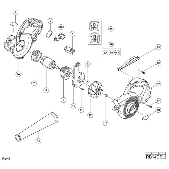 Main Assembly for Hikoki RB14DSL