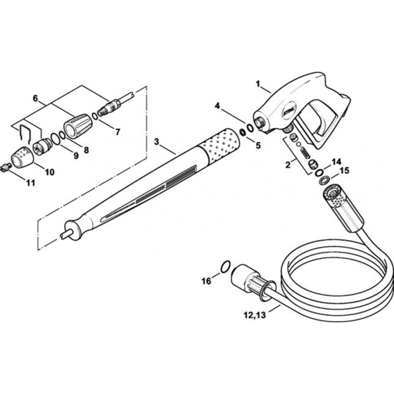 Spray Gun & Lance for Stihl RB 300 K