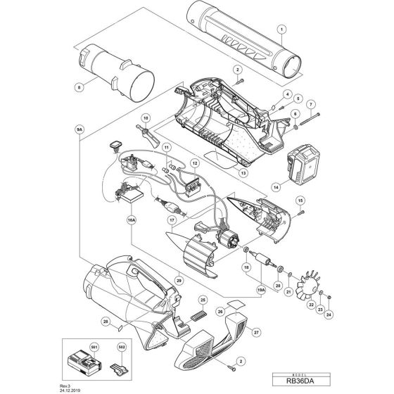 Main Assembly for Hikoki RB36DA