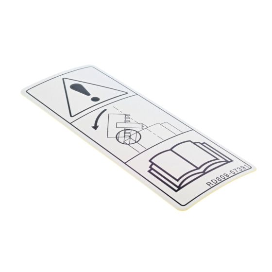 Label for Kubota U48-4, U55-4 Mini Excavator - OEM No. RD809 57390