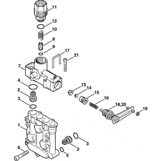 Valve Block for Stihl RE 105 K