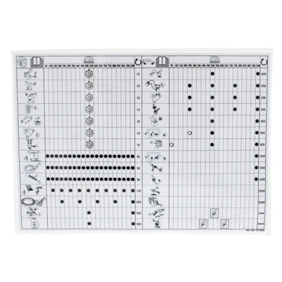 Maintenance Label for Kubota KX016-4, KX019-4 Mini Excavators - OEM No. RG158 57860