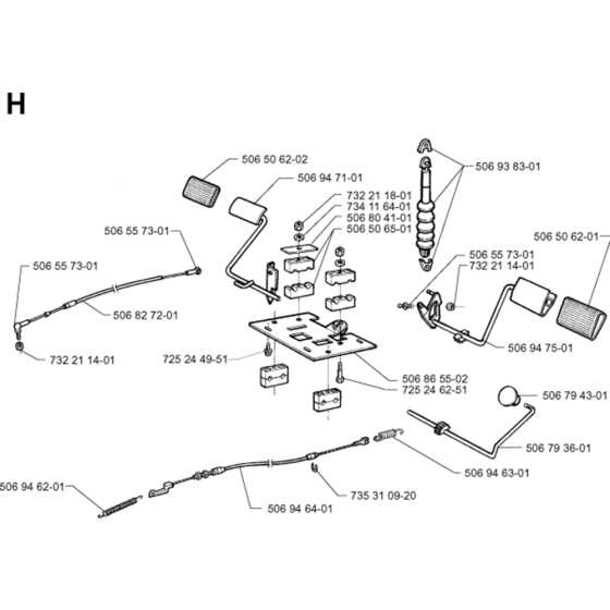 Pedals Assembly for Husqvarna 1030