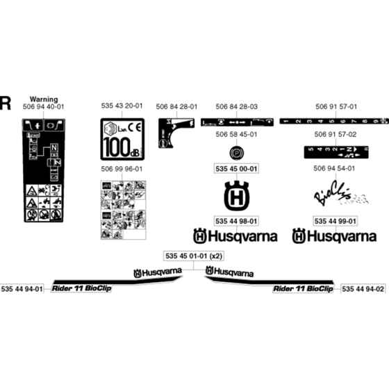 Decals for Husqvarna Rider 11 BIO