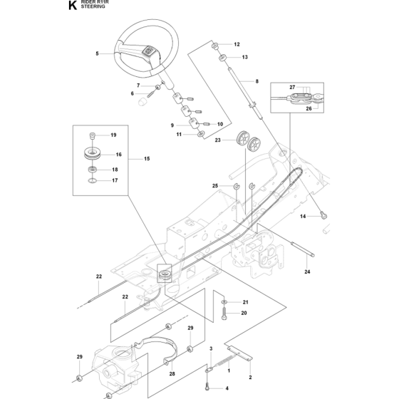 Steering Assembly for Husqvarna