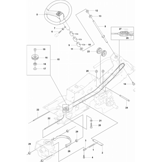 Steering Assembly for Husqvarna