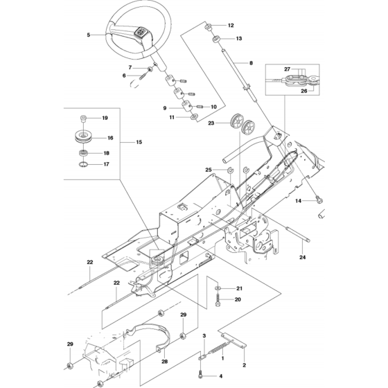 Steering Assembly for Husqvarna