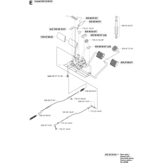 Pedals Assembly for Husqvarna