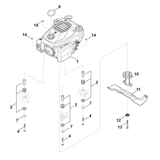 Engine, Blade for Stihl Mower