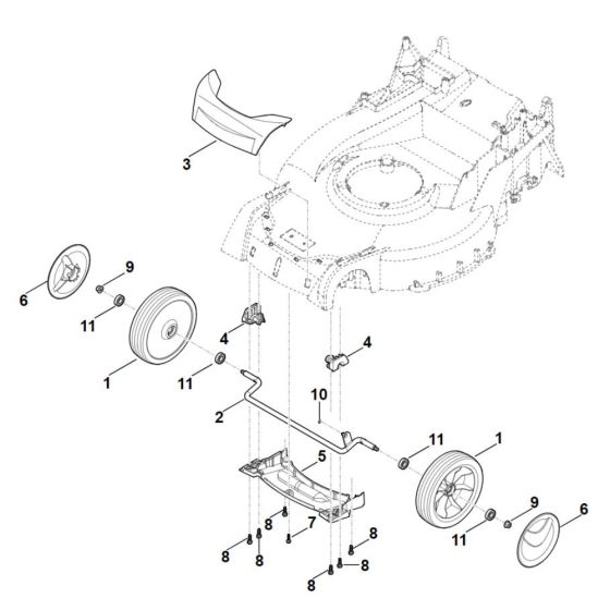 Front Axle, Cover for Stihl RM 650.0 VE Mower