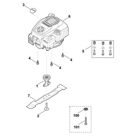 Engine & Blade Assembly for Stihl